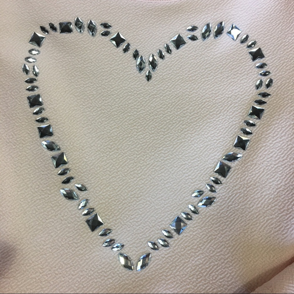 Pink Rhinestone Heart Long Sleeve - Picture 2 of 5
